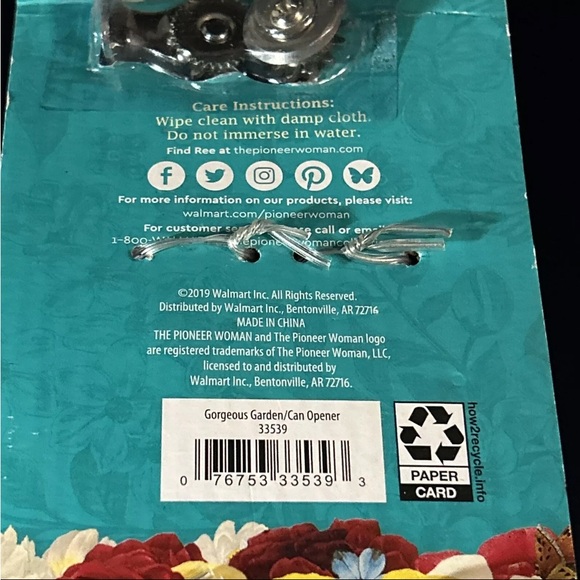 New Pioneer Woman Sweet Romance Teal Blue Stainless Steel Can Opener - Picture 3 of 9